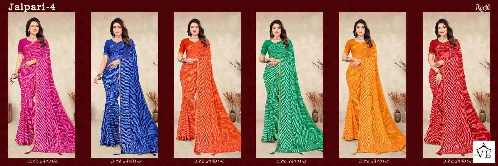 Ruchi Sarees Jalpari Vol -4 Chiffon Wholesale Saree Catalog — Wholesale Sarees, MPA wholesale from Surat — view 7