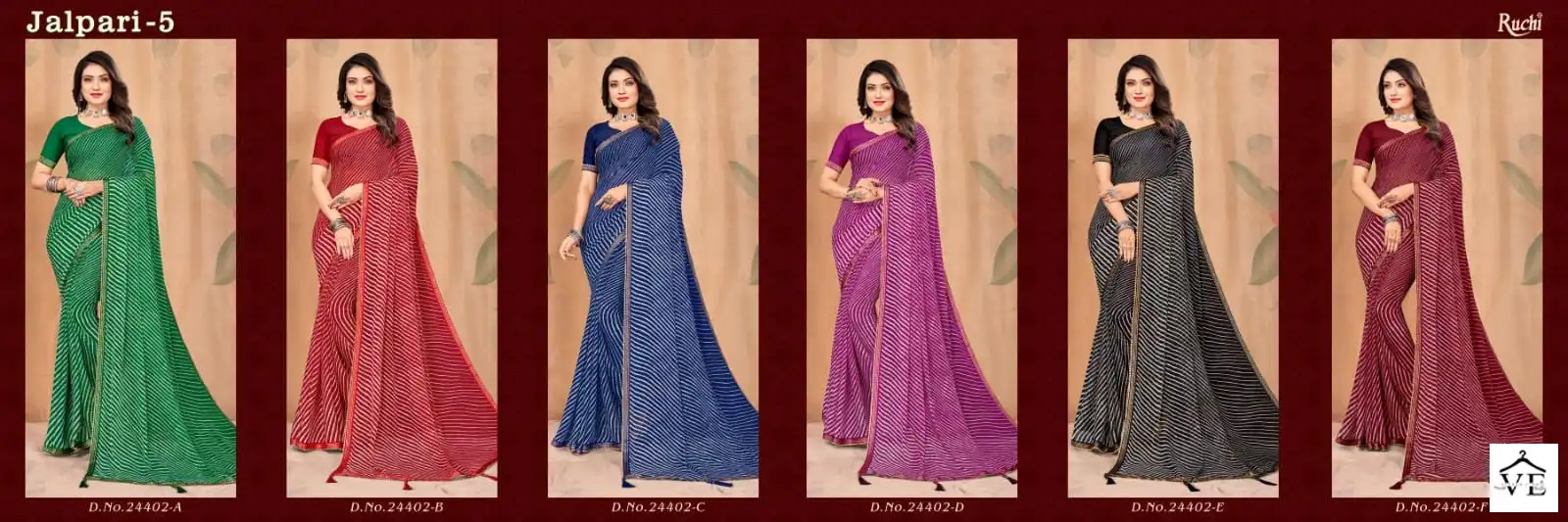 Ruchi Sarees Jalpari Vol -5 Chiffon Wholesale Saree Catalog — Wholesale Sarees, MPA wholesale from Surat — view 7