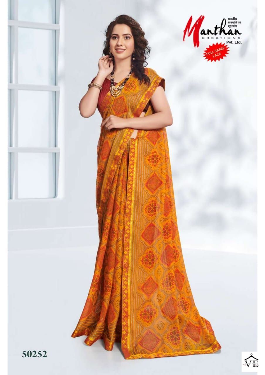 Manthan Jinali Chiffon Brasso Wholesale Saree Catalog — Wholesale Sarees, MPA wholesale from Surat - Gallery Image 3