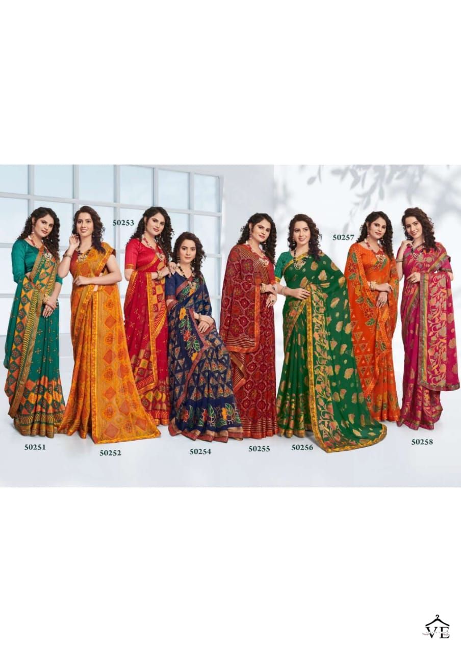 Manthan Jinali Chiffon Brasso Wholesale Saree Catalog — Wholesale Sarees, MPA wholesale from Surat — view 9