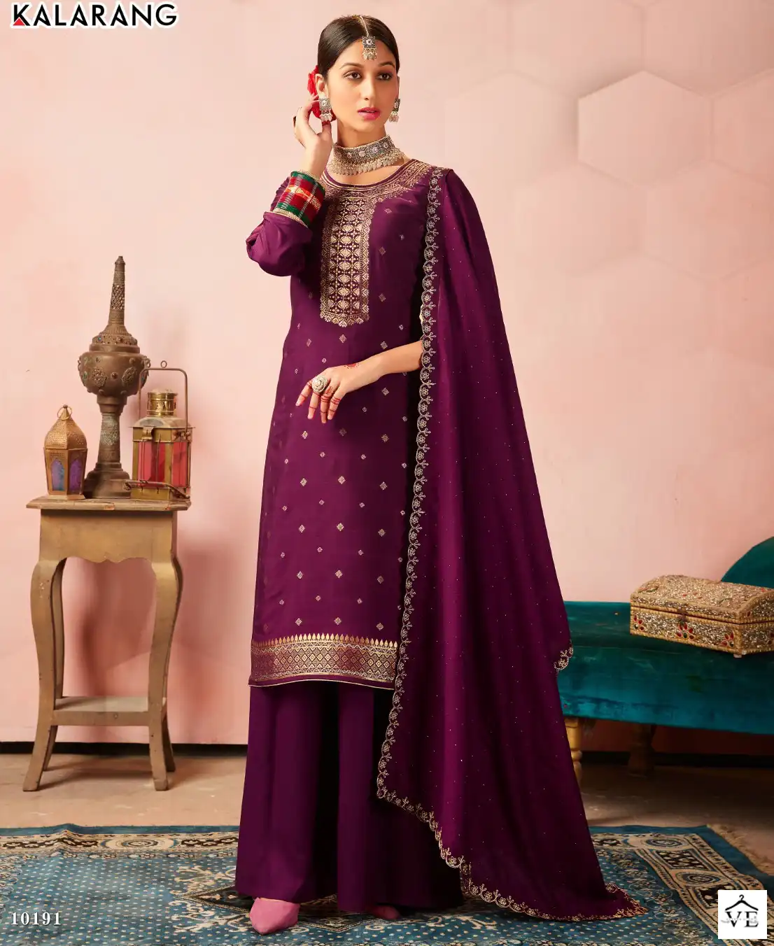 Kalarang Jivika Pure Muslin Dola Jacquard Wholesale Salwar Suit Catalog — Wholesale Salwar Suits, MPA wholesale from Surat — view 1