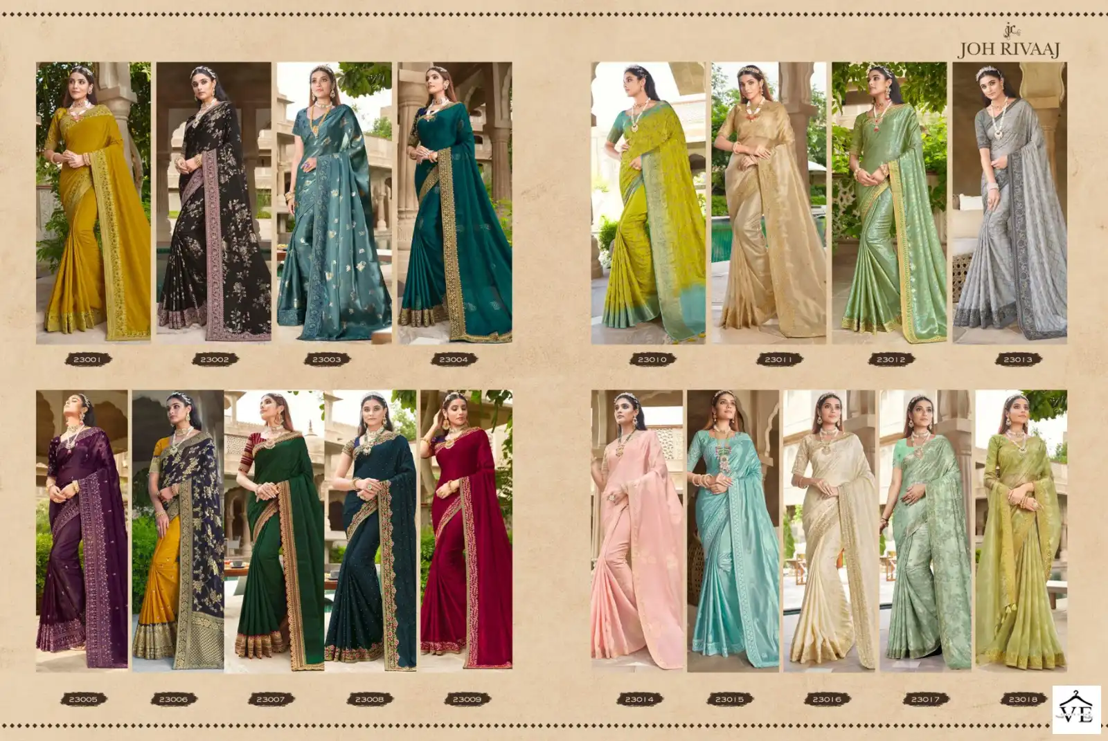 Joh Rivaaj Joshitha Fancy Wholesale Saree Catalog — Wholesale Sarees, MPA wholesale from Surat — view 19
