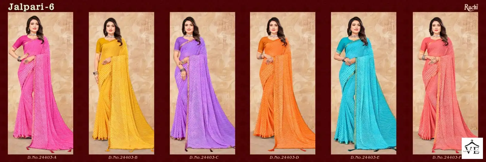 Ruchi Sarees Jalpari 6 Chiffon Wholesale Saree Catalog — Wholesale Sarees, MPA wholesale from Surat — view 7