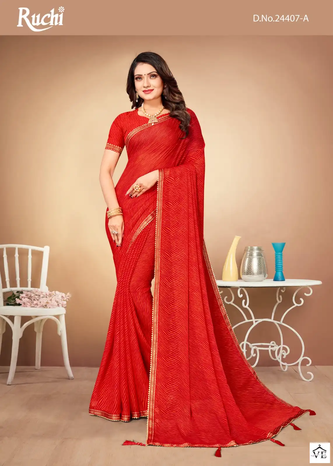 Ruchi Sarees Jalpari Lehriya-10 Chiffon Wholesale Saree Catalog — Wholesale Sarees, MPA wholesale from Surat - Gallery Image 2