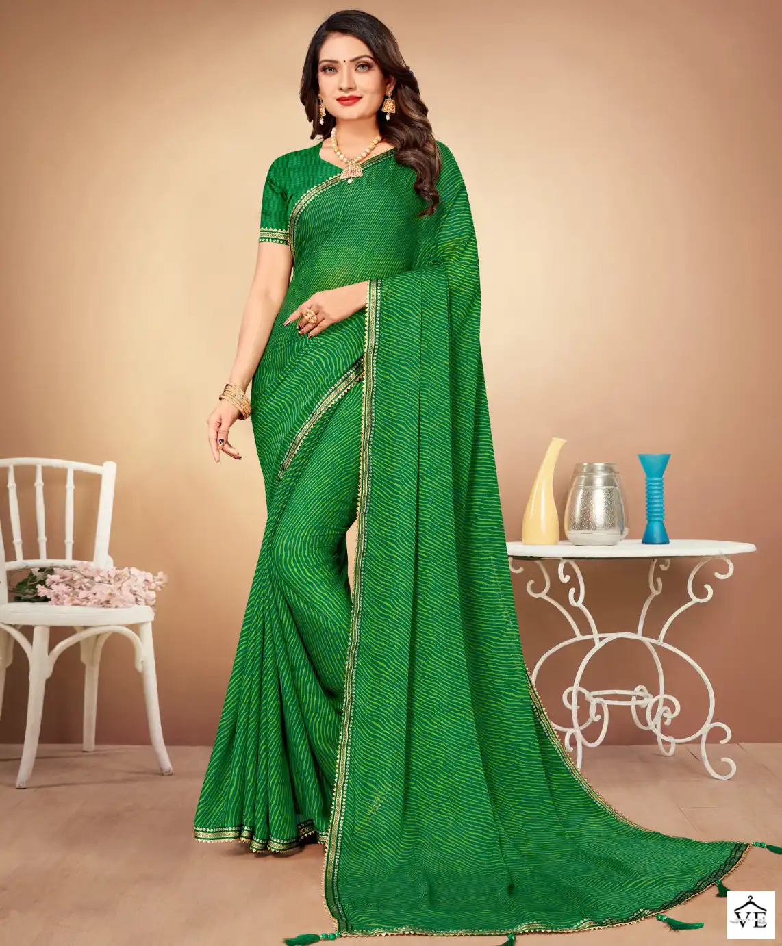 Ruchi Sarees Jalpari Lehriya-10 Chiffon Wholesale Saree Catalog — Wholesale Sarees, MPA wholesale from Surat — view 1
