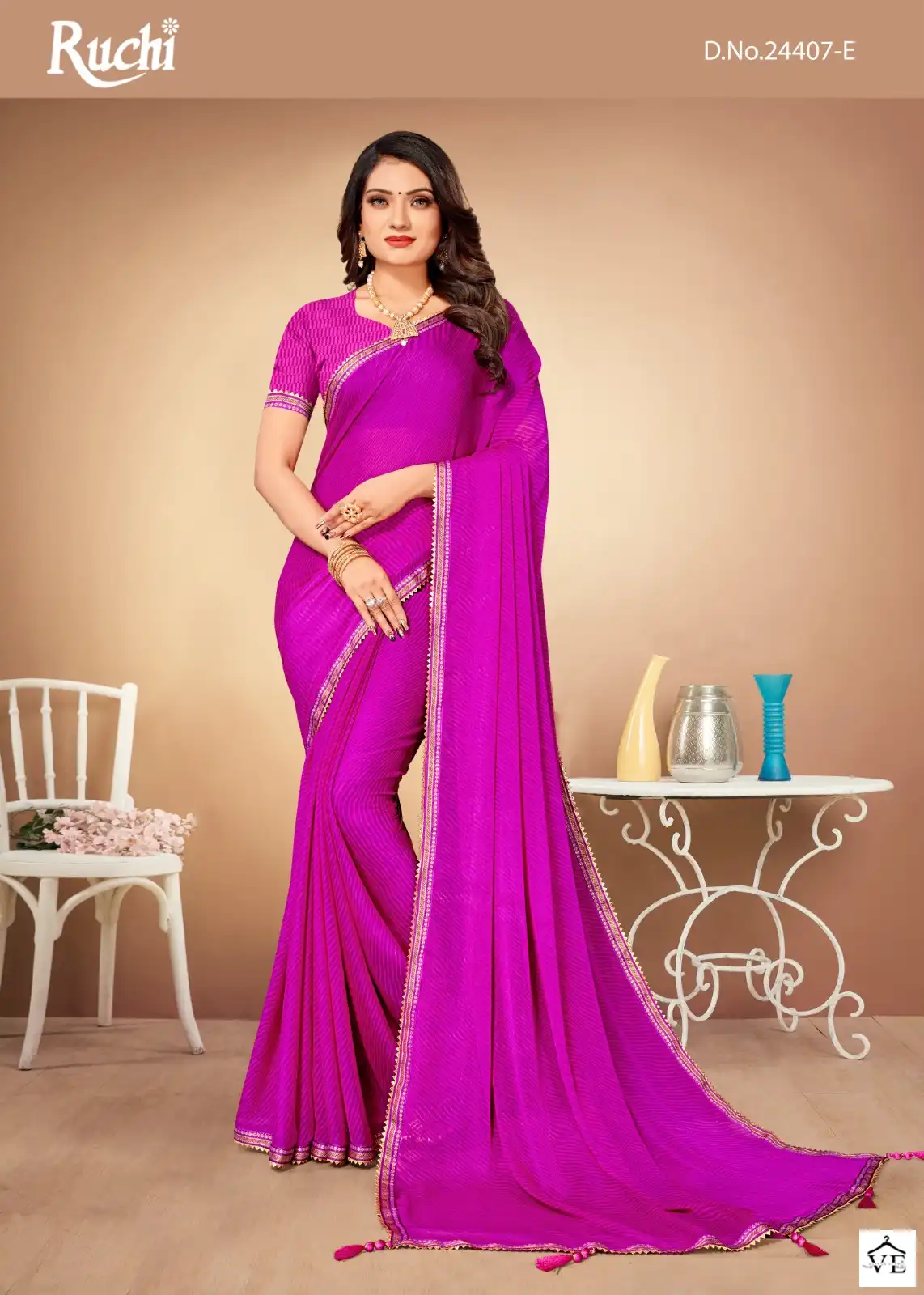 Ruchi Sarees Jalpari Lehriya-10 Chiffon Wholesale Saree Catalog — Wholesale Sarees, MPA wholesale from Surat - Gallery Image 5