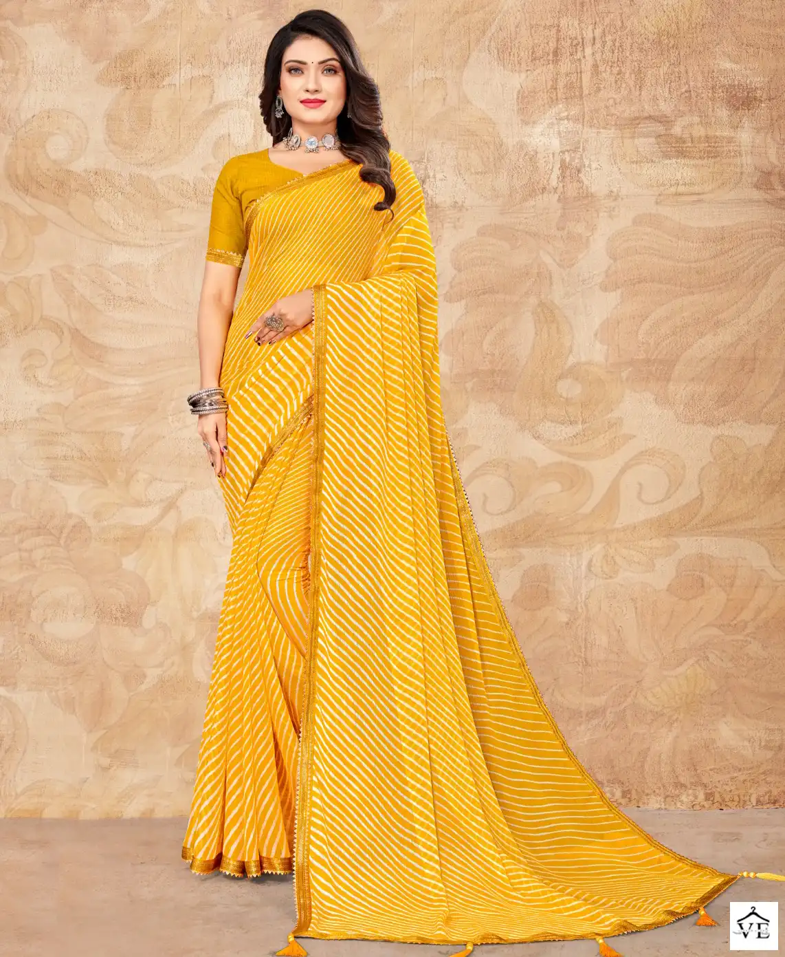 Ruchi Sarees Jalpari Lehriya-6 Chiffon Wholesale Saree Catalog — Wholesale Sarees, MPA wholesale from Surat — view 1