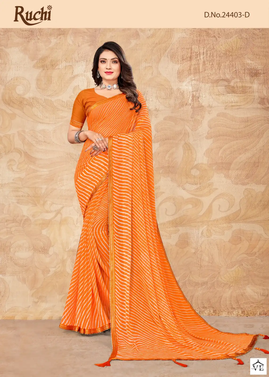Ruchi Sarees Jalpari Lehriya-6 Chiffon Wholesale Saree Catalog — Wholesale Sarees, MPA wholesale from Surat - Gallery Image 3