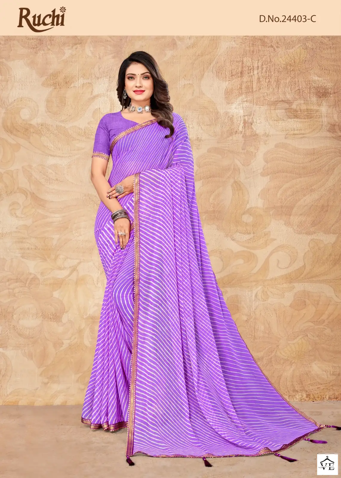 Ruchi Sarees Jalpari Lehriya-6 Chiffon Wholesale Saree Catalog — Wholesale Sarees, MPA wholesale from Surat - Gallery Image 4