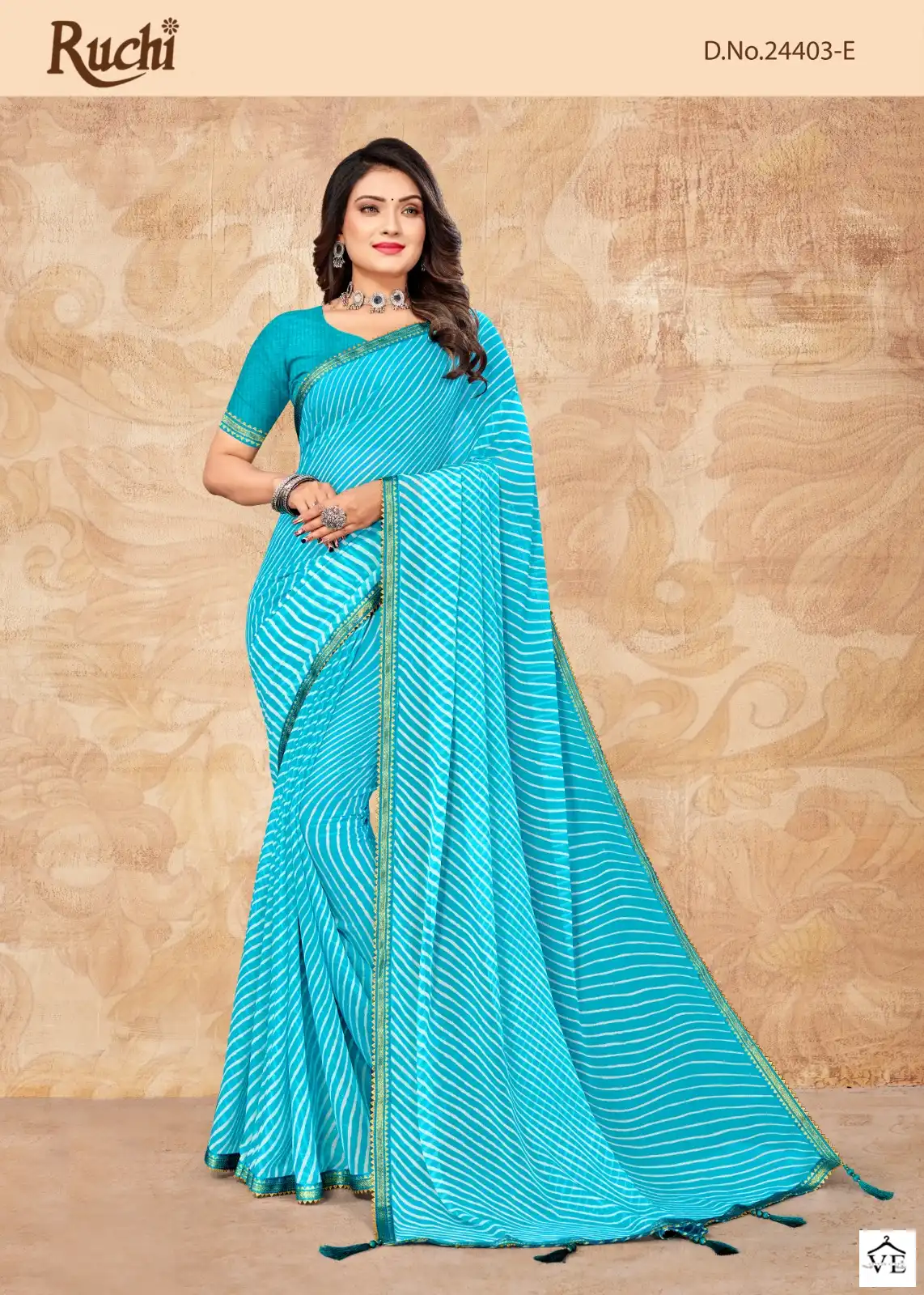 Ruchi Sarees Jalpari Lehriya-6 Chiffon Wholesale Saree Catalog — Wholesale Sarees, MPA wholesale from Surat - Gallery Image 5