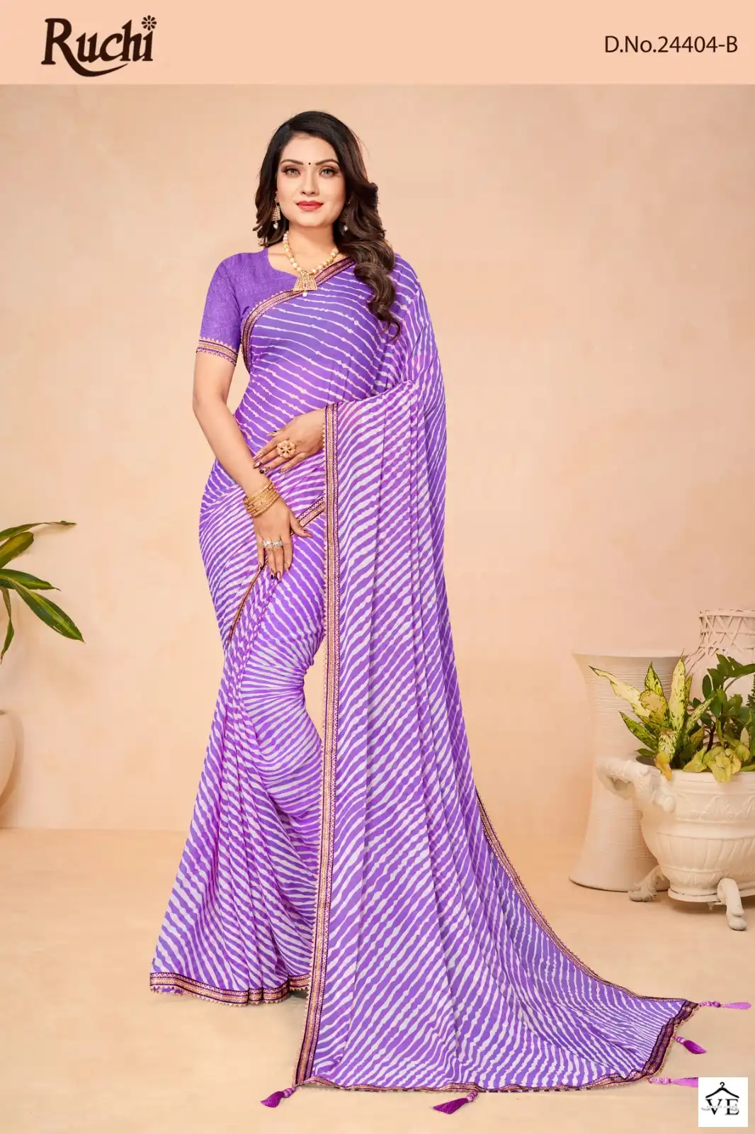 Ruchi Sarees Jalpari Lehriya-7 Chiffon Wholesale Saree Catalog — Wholesale Sarees, MPA wholesale from Surat - Gallery Image 3