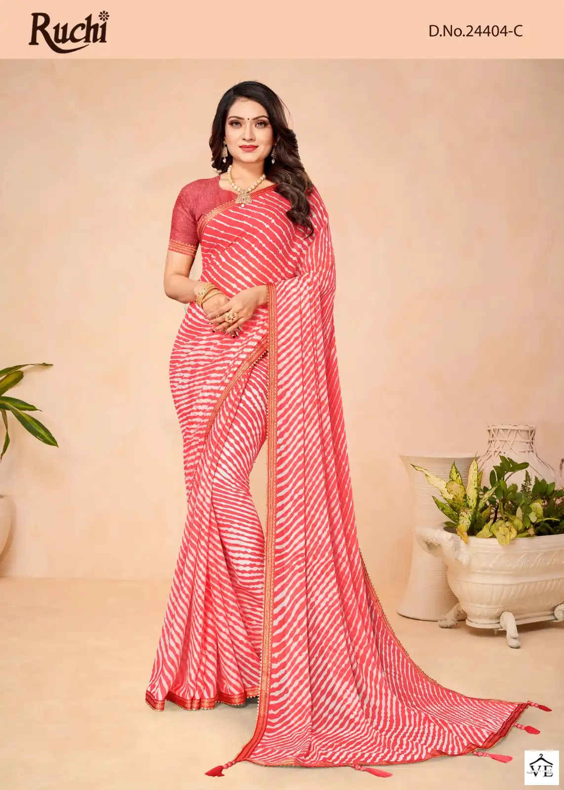 Ruchi Sarees Jalpari Lehriya-7 Chiffon Wholesale Saree Catalog — Wholesale Sarees, MPA wholesale from Surat - Gallery Image 4