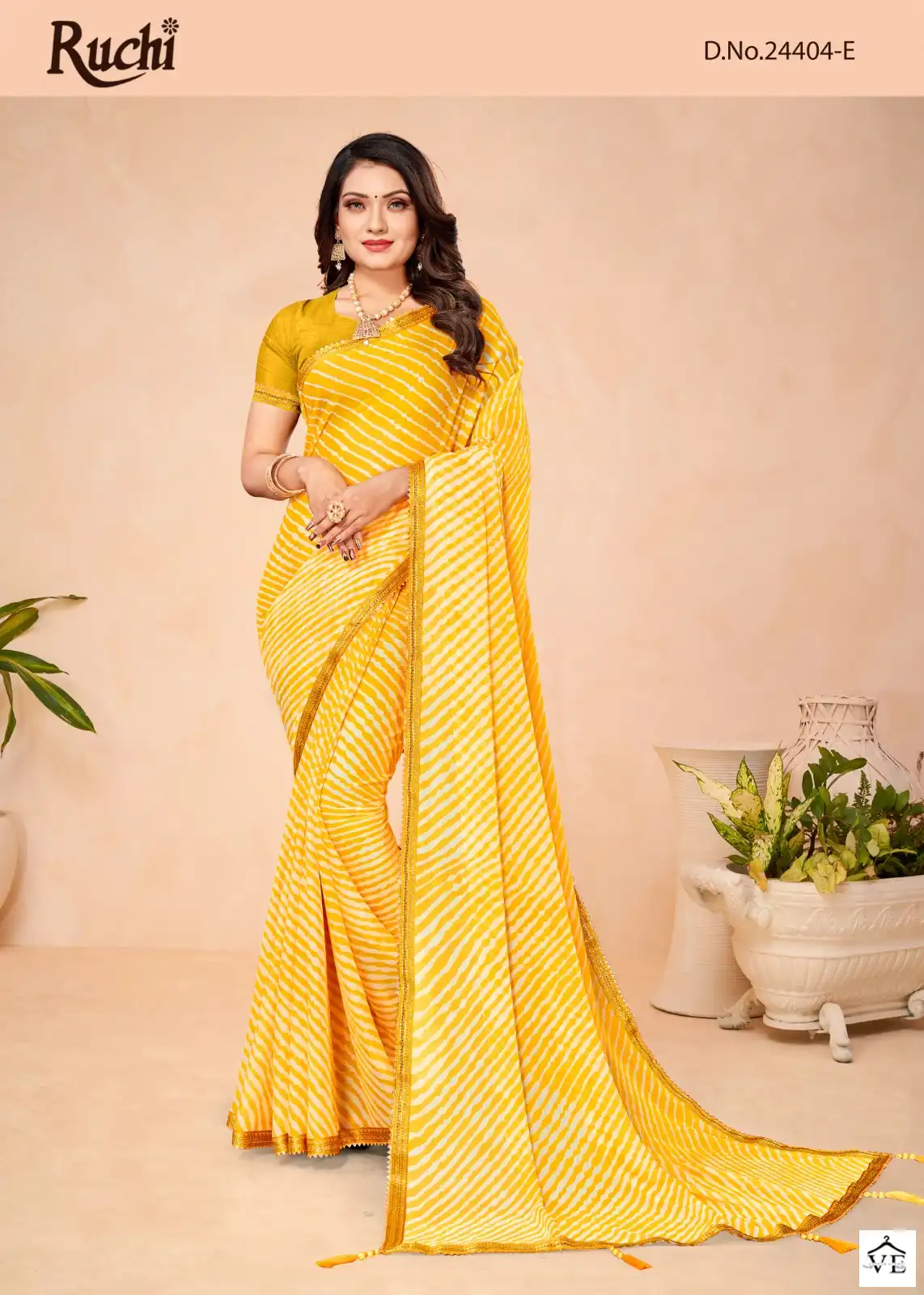 Ruchi Sarees Jalpari Lehriya-7 Chiffon Wholesale Saree Catalog — Wholesale Sarees, MPA wholesale from Surat - Gallery Image 5