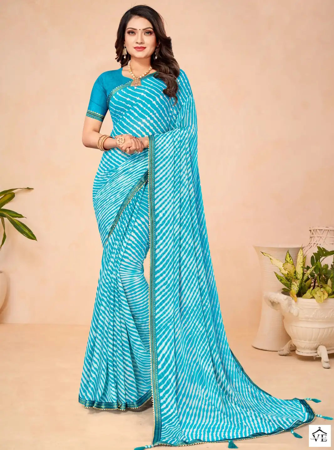 Ruchi Sarees Jalpari Lehriya-7 Chiffon Wholesale Saree Catalog — Wholesale Sarees, MPA wholesale from Surat — view 1