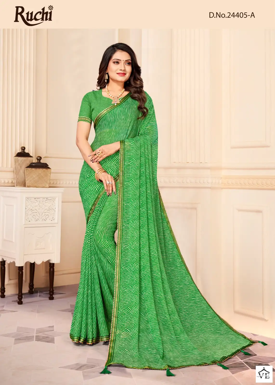 Ruchi Sarees Jalpari Lehriya-8 Chiffon Wholesale Saree Catalog — Wholesale Sarees, MPA wholesale from Surat - Gallery Image 3