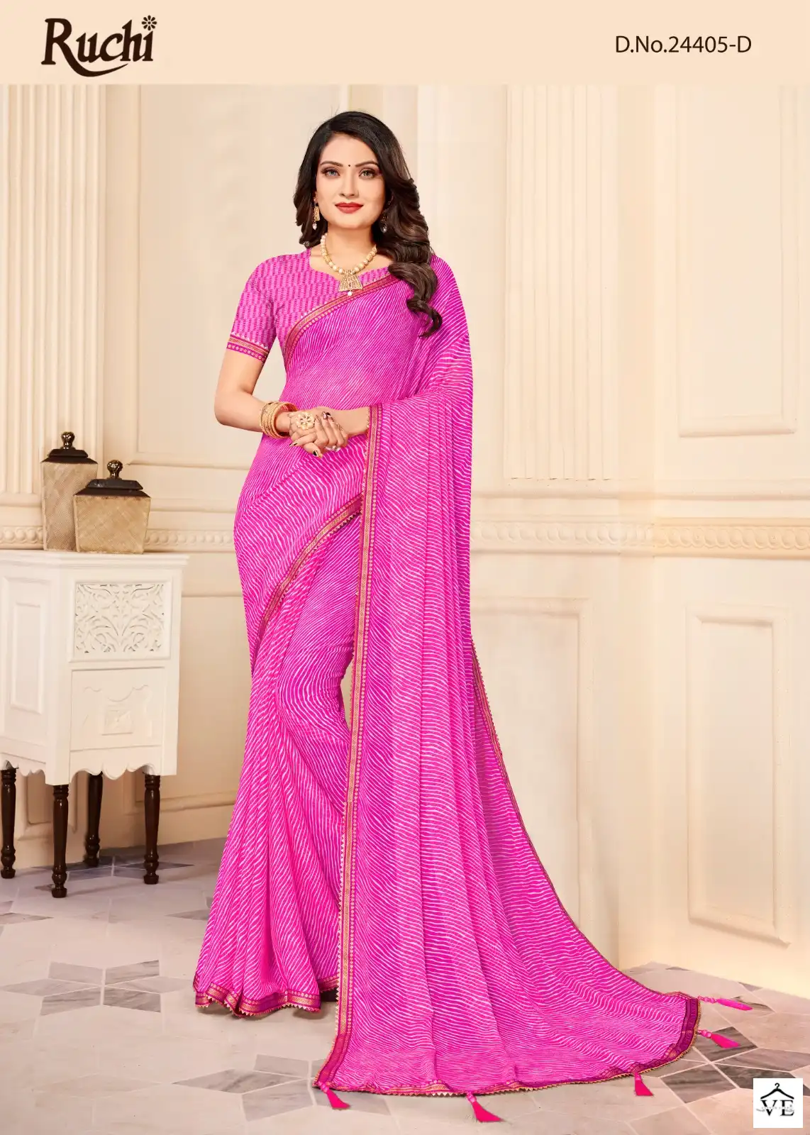 Ruchi Sarees Jalpari Lehriya-8 Chiffon Wholesale Saree Catalog — Wholesale Sarees, MPA wholesale from Surat — view 5