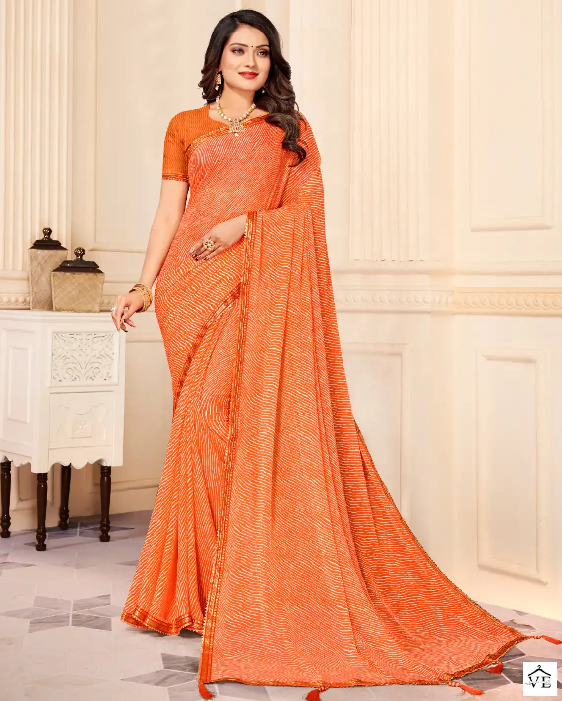 Ruchi Sarees Jalpari Lehriya-8 Chiffon Wholesale Saree Catalog — Wholesale Sarees, MPA wholesale from Surat — view 1