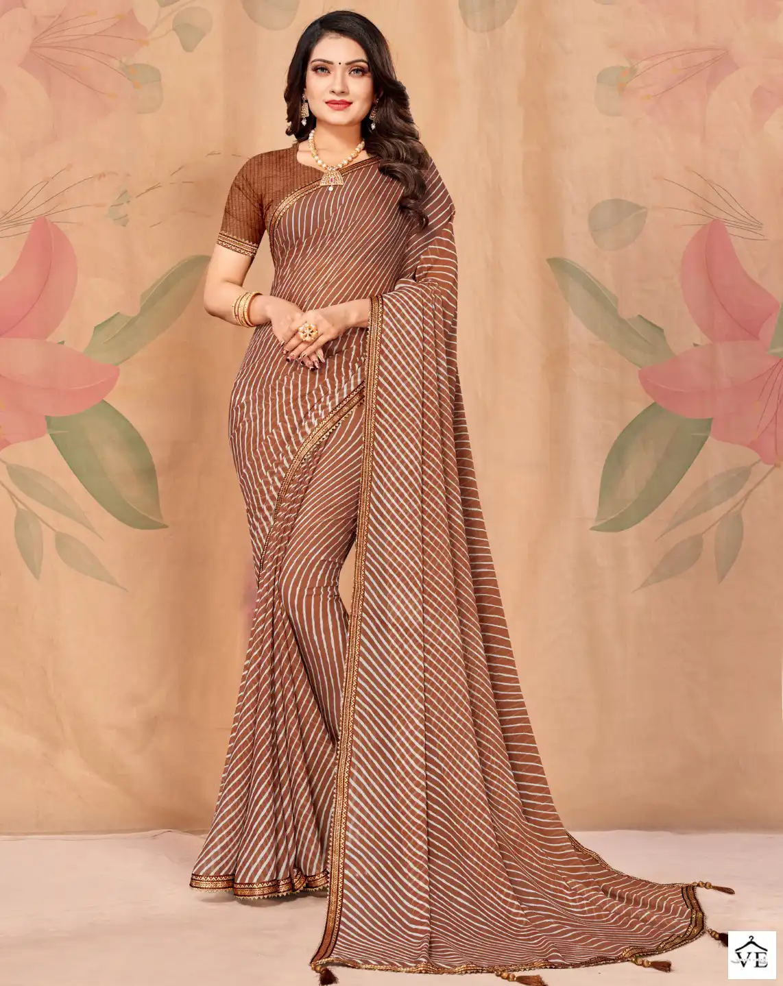 Ruchi SareesJalpari Lehriya-9 Chiffon Wholesale Saree Catalog — Wholesale Sarees, MPA wholesale from Surat — view 1