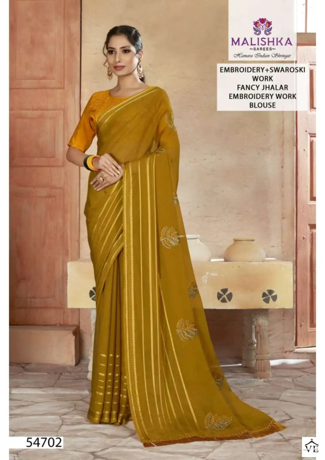 Malishka Kaival Supriya Skurt Viscose Wholesale Saree Catalog — Wholesale Sarees, MPA wholesale from Surat — view 5