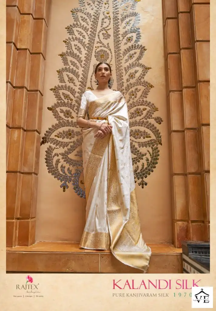 Rajtex Kalandi Silk Self Kanjivaram Weaving Wholesale Saree Catalog — Wholesale Sarees, MPA wholesale from Surat - Gallery Image 7