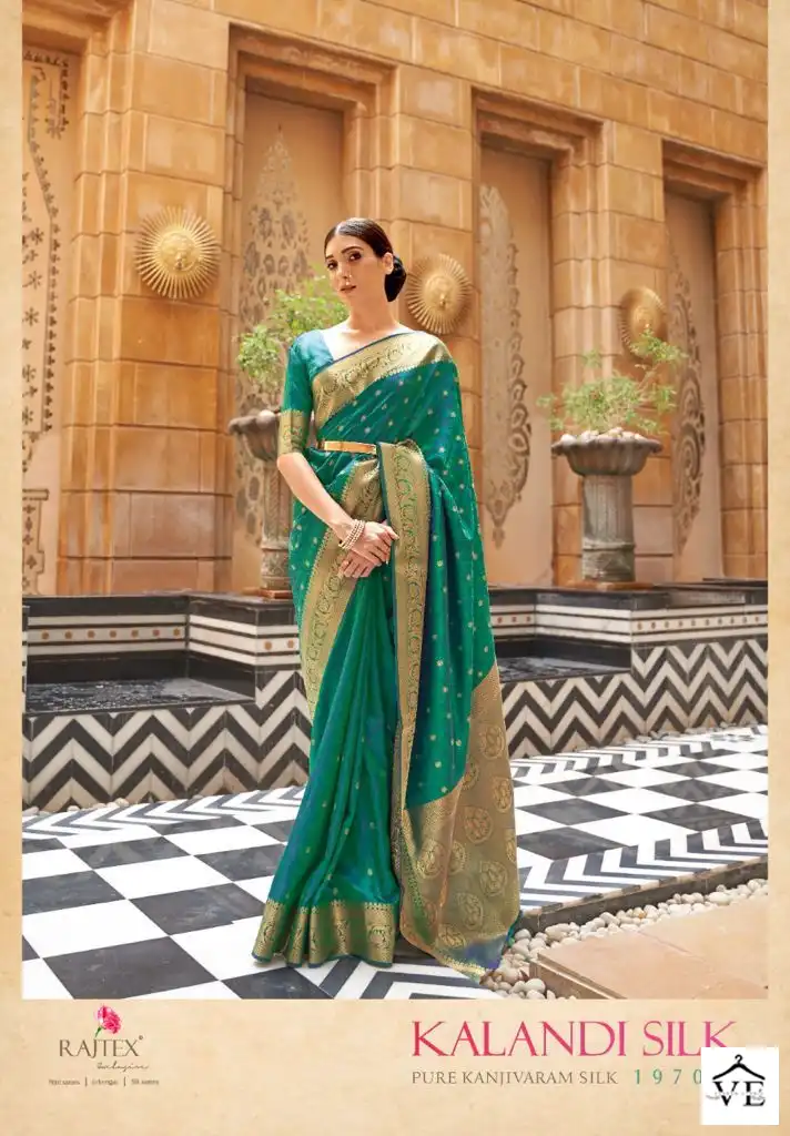 Rajtex Kalandi Silk Self Kanjivaram Weaving Wholesale Saree Catalog — Wholesale Sarees, MPA wholesale from Surat - Gallery Image 5