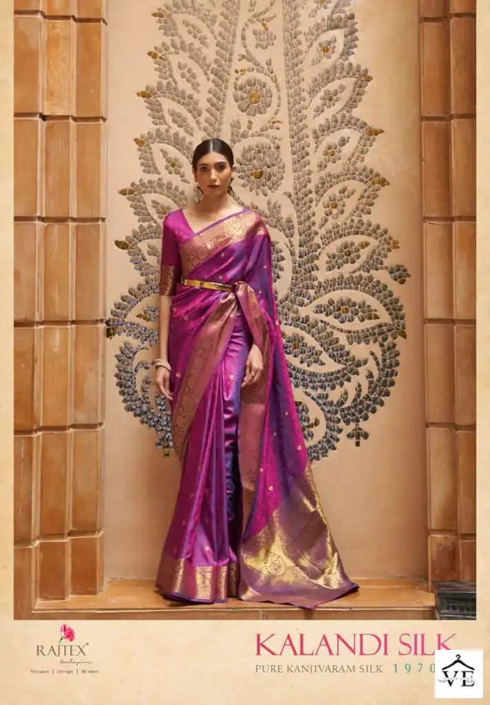 Rajtex Kalandi Silk Self Kanjivaram Weaving Wholesale Saree Catalog — Wholesale Sarees, MPA wholesale from Surat - Gallery Image 6