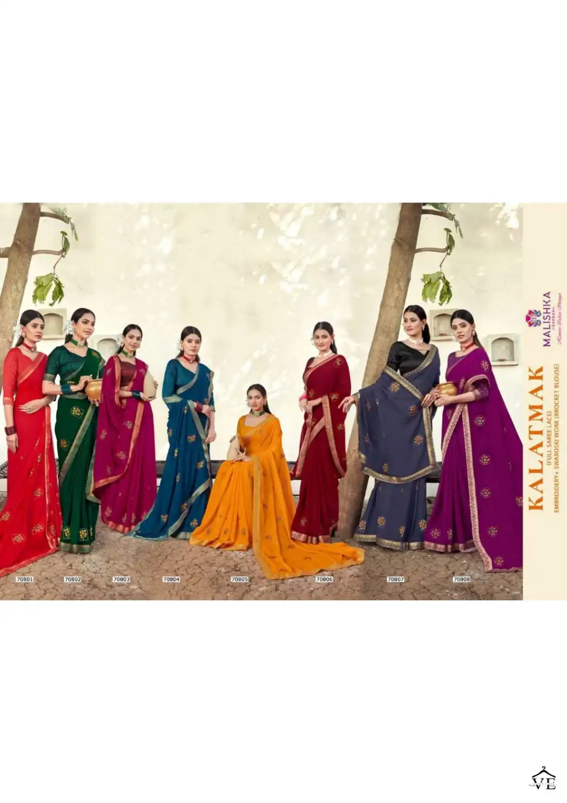 Malishka Kalatmak Zometto Dyed Wholesale Saree Catalog — Wholesale Sarees, MPA wholesale from Surat — view 10