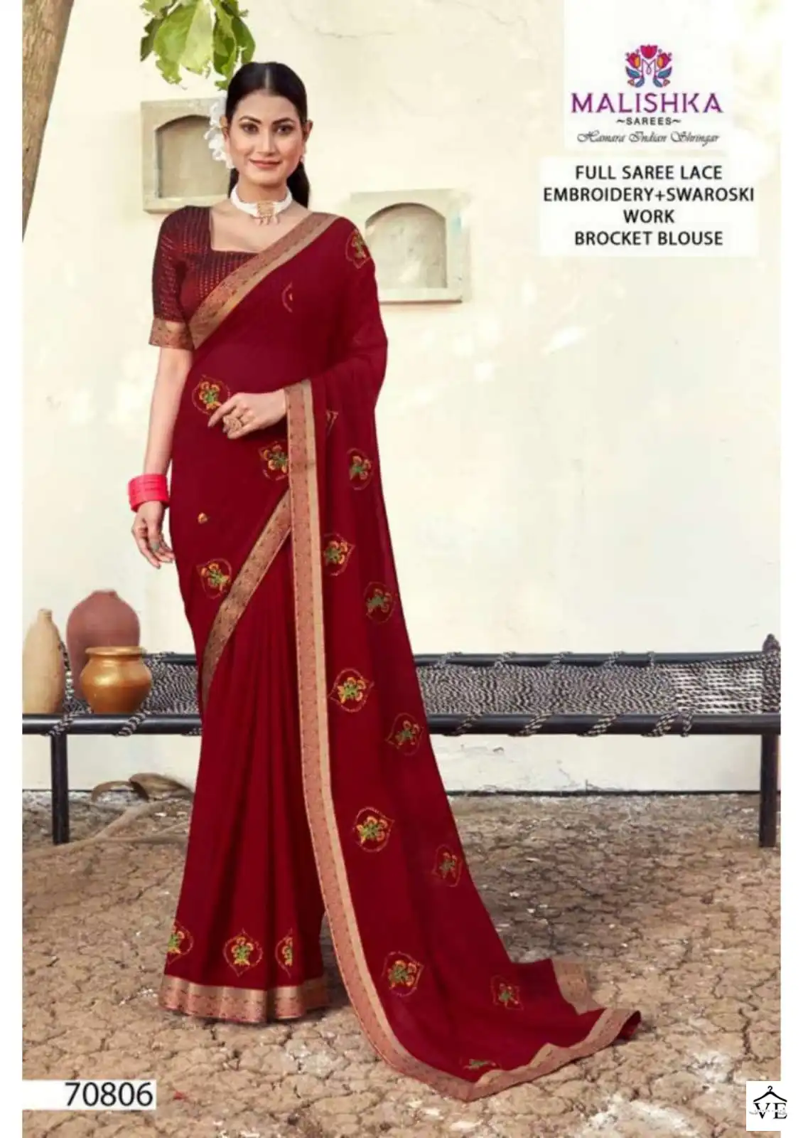 Malishka Kalatmak Zometto Dyed Wholesale Saree Catalog — Wholesale Sarees, MPA wholesale from Surat - Gallery Image 5