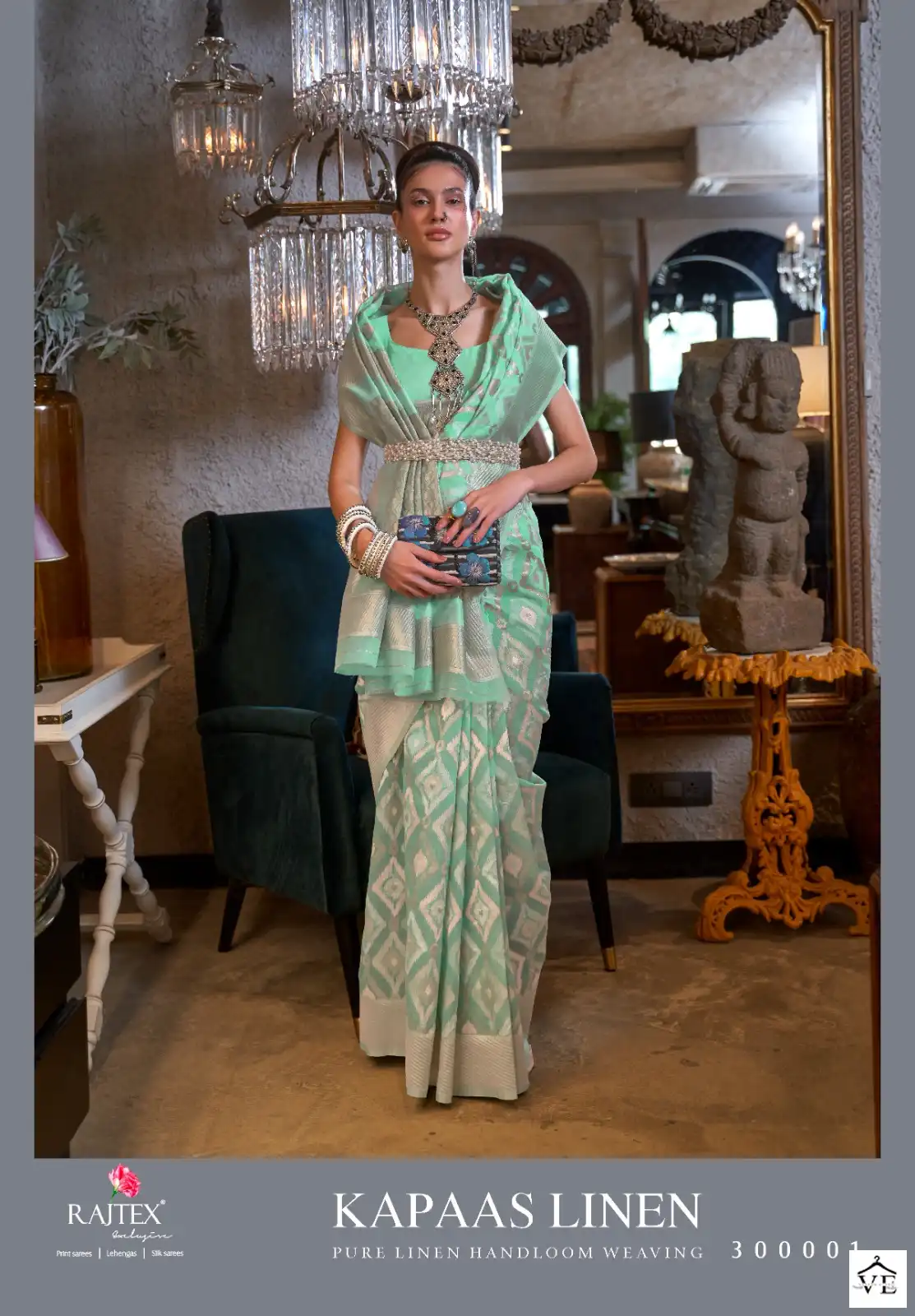Raj Tex Kapas Linen Linen Wholesale Saree Catalog — Wholesale Sarees, MPA wholesale from Surat — view 2