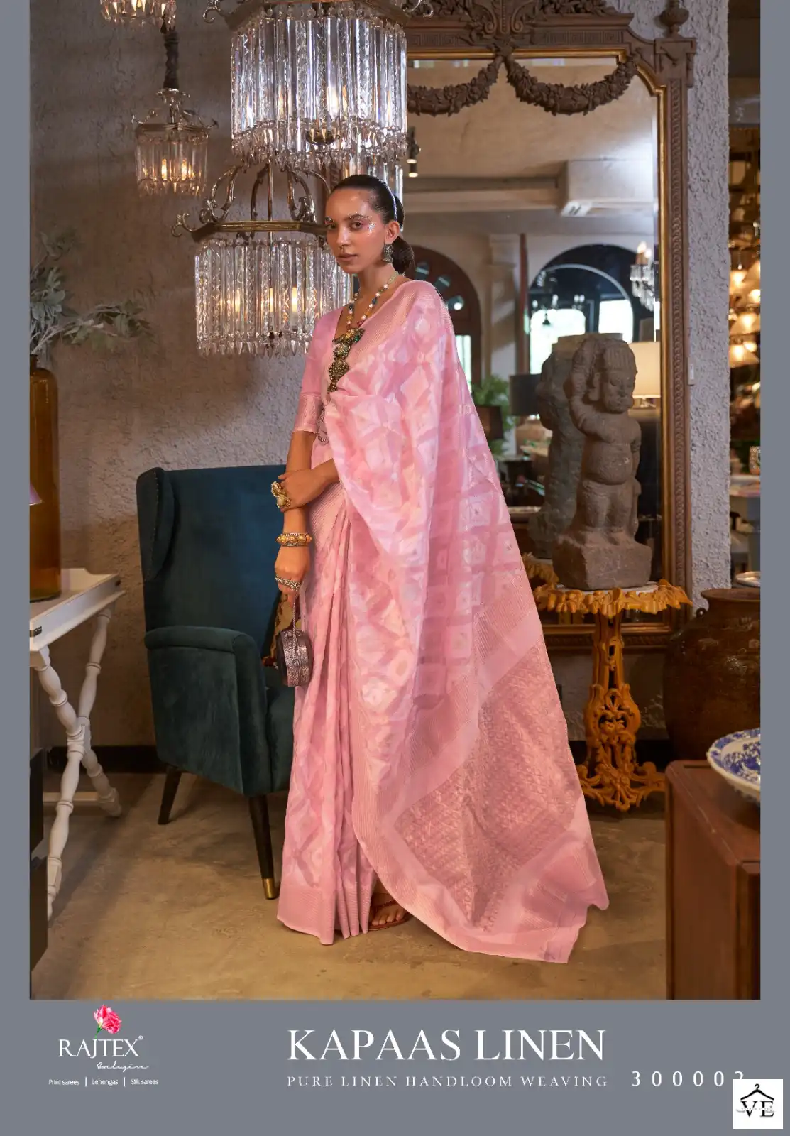 Raj Tex Kapas Linen Linen Wholesale Saree Catalog — Wholesale Sarees, MPA wholesale from Surat — view 3
