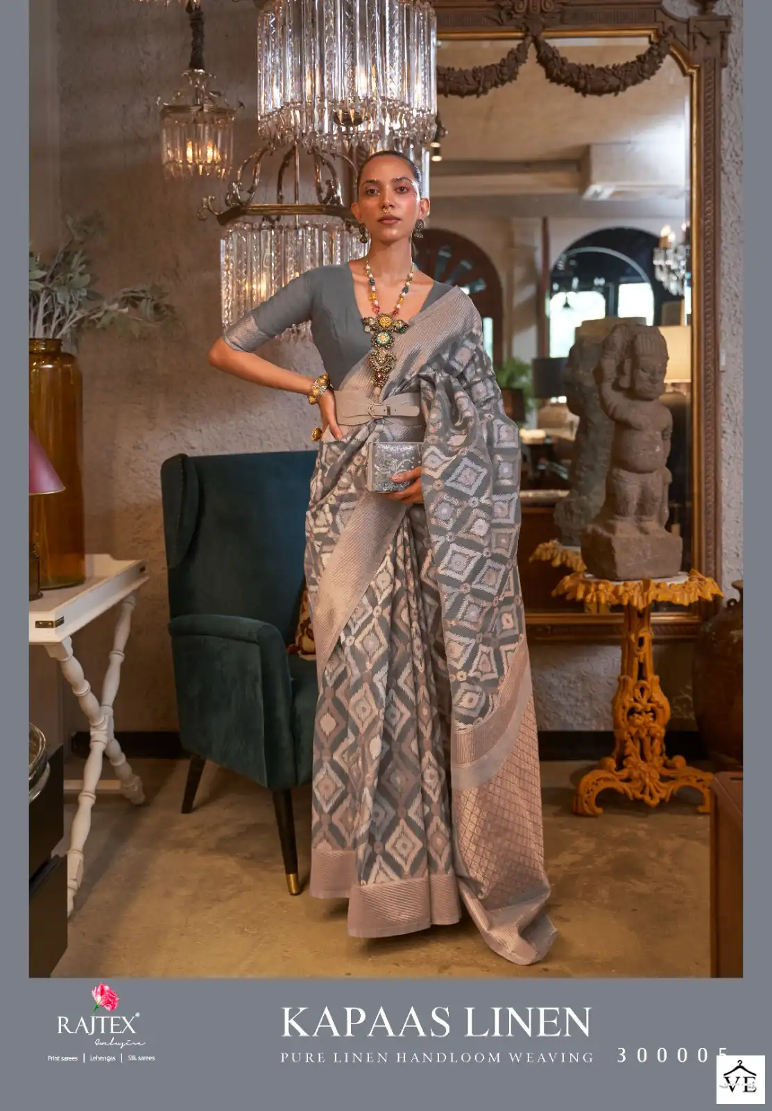 Raj Tex Kapas Linen Linen Wholesale Saree Catalog — Wholesale Sarees, MPA wholesale from Surat — view 5