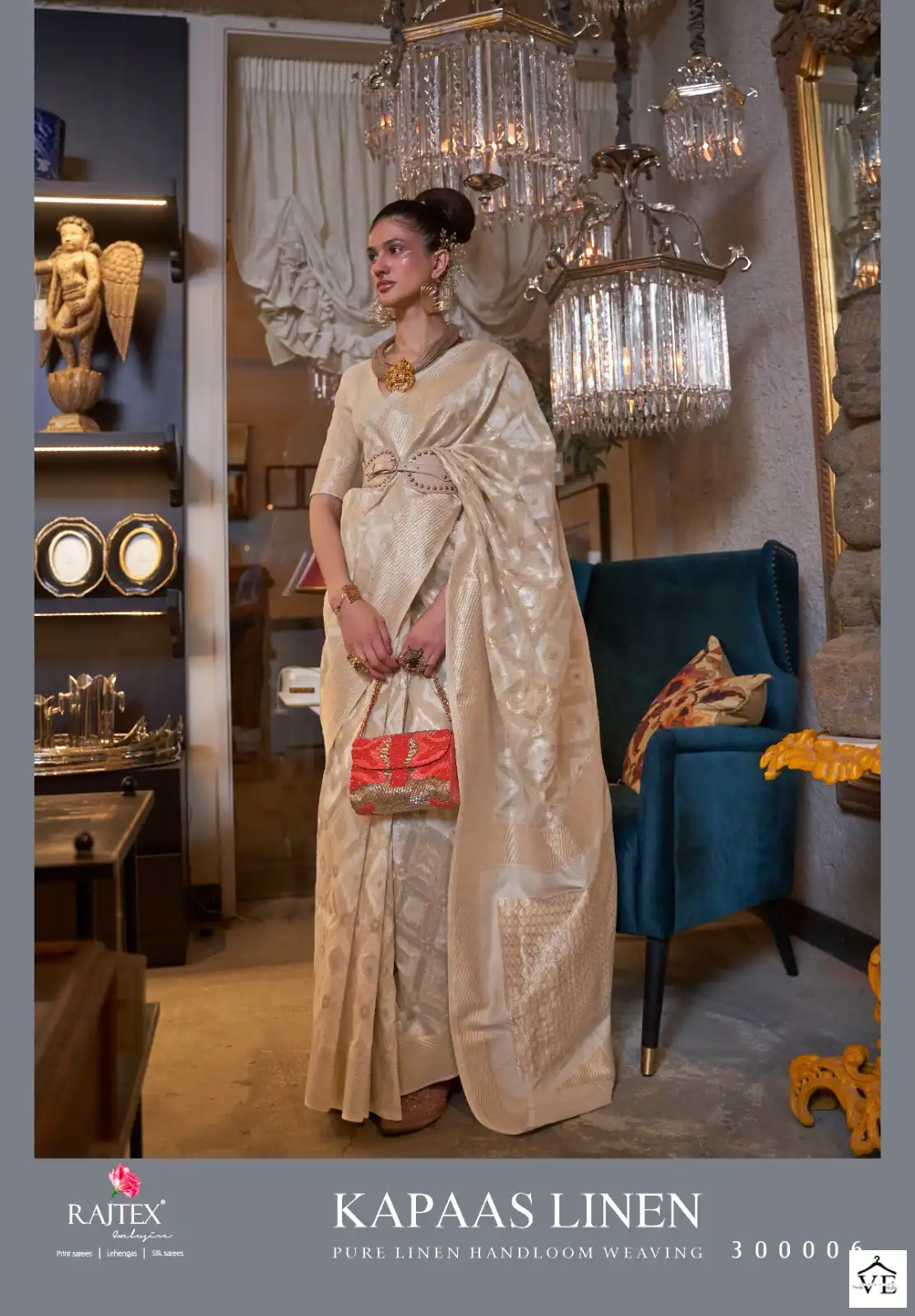 Raj Tex Kapas Linen Linen Wholesale Saree Catalog — Wholesale Sarees, MPA wholesale from Surat — view 6