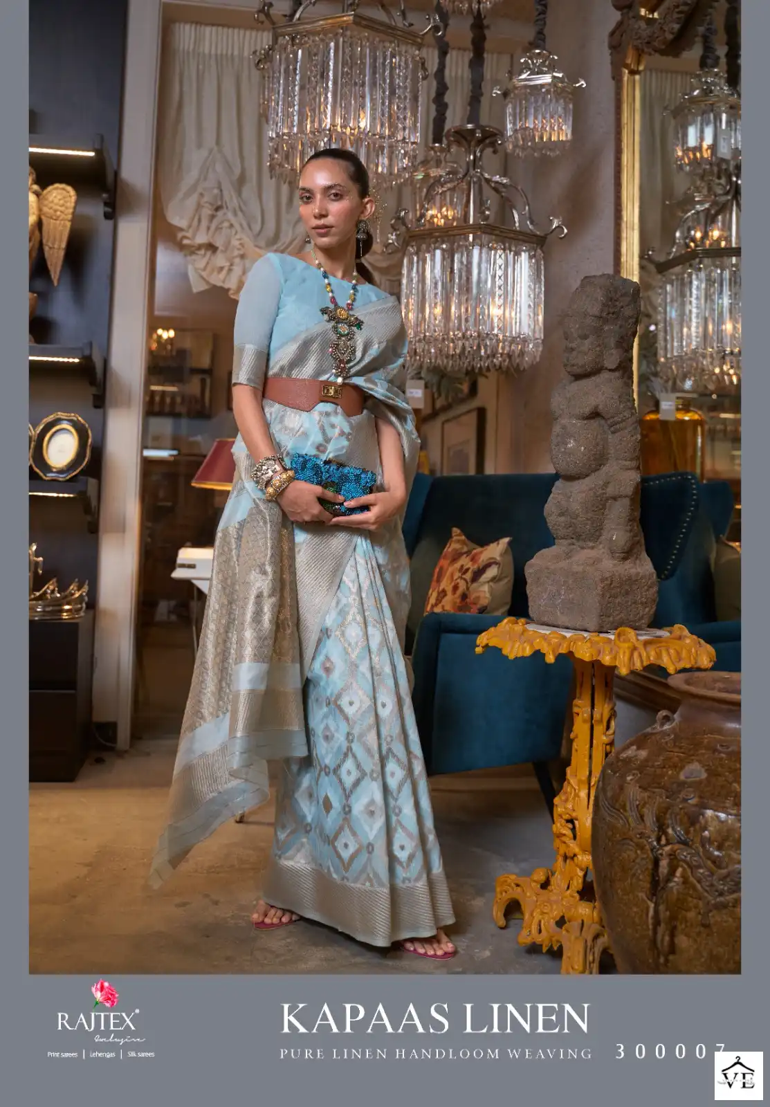Raj Tex Kapas Linen Linen Wholesale Saree Catalog — Wholesale Sarees, MPA wholesale from Surat — view 7