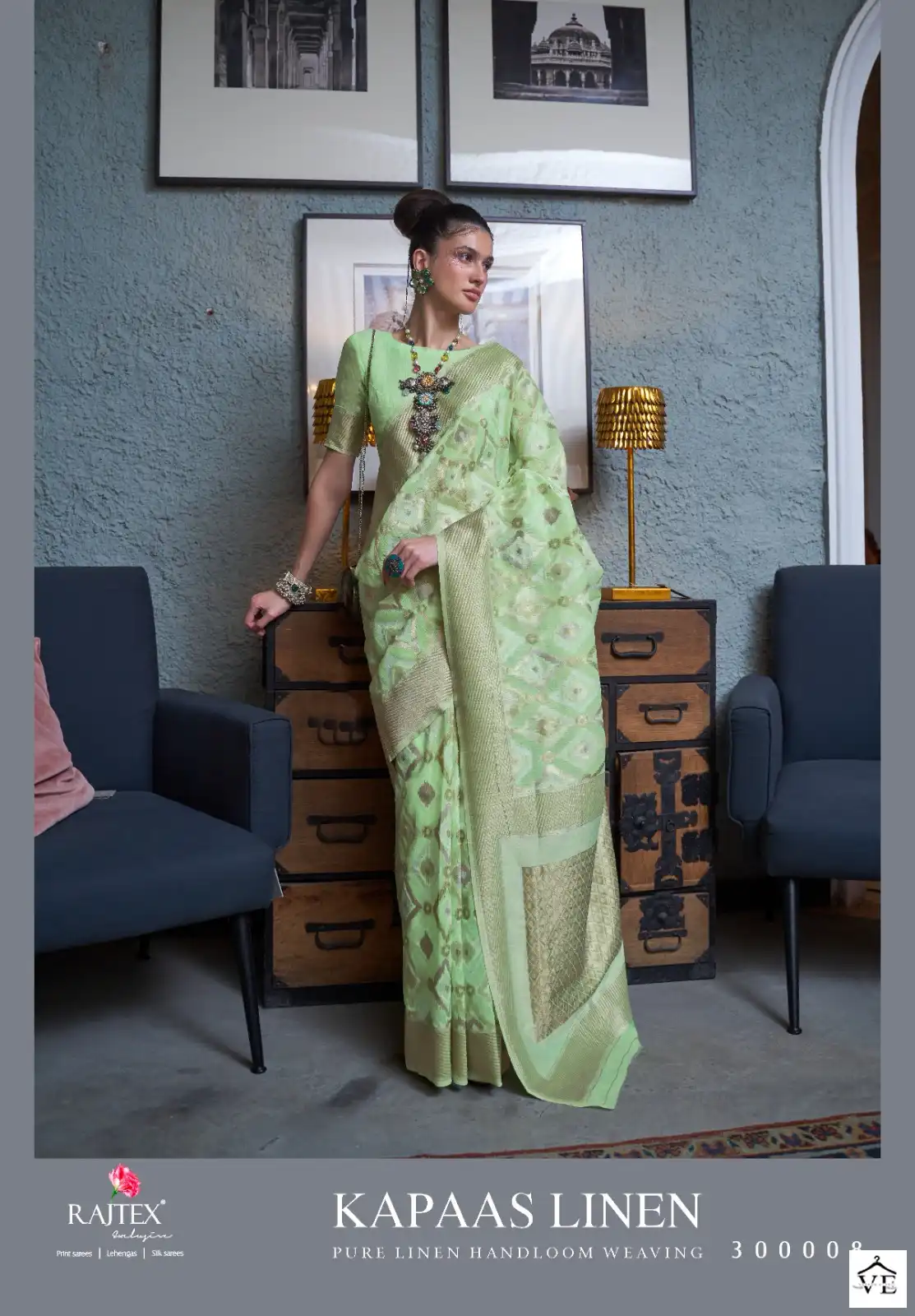 Raj Tex Kapas Linen Linen Wholesale Saree Catalog — Wholesale Sarees, MPA wholesale from Surat — view 8