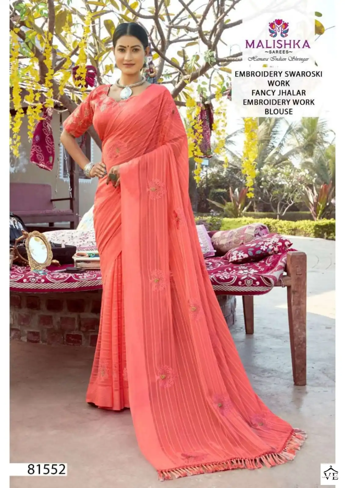 Malishka Katha Simar Self Bright Pattern Dyed Wholesale Saree Catalog — Wholesale Sarees, MPA wholesale from Surat - Gallery Image 2