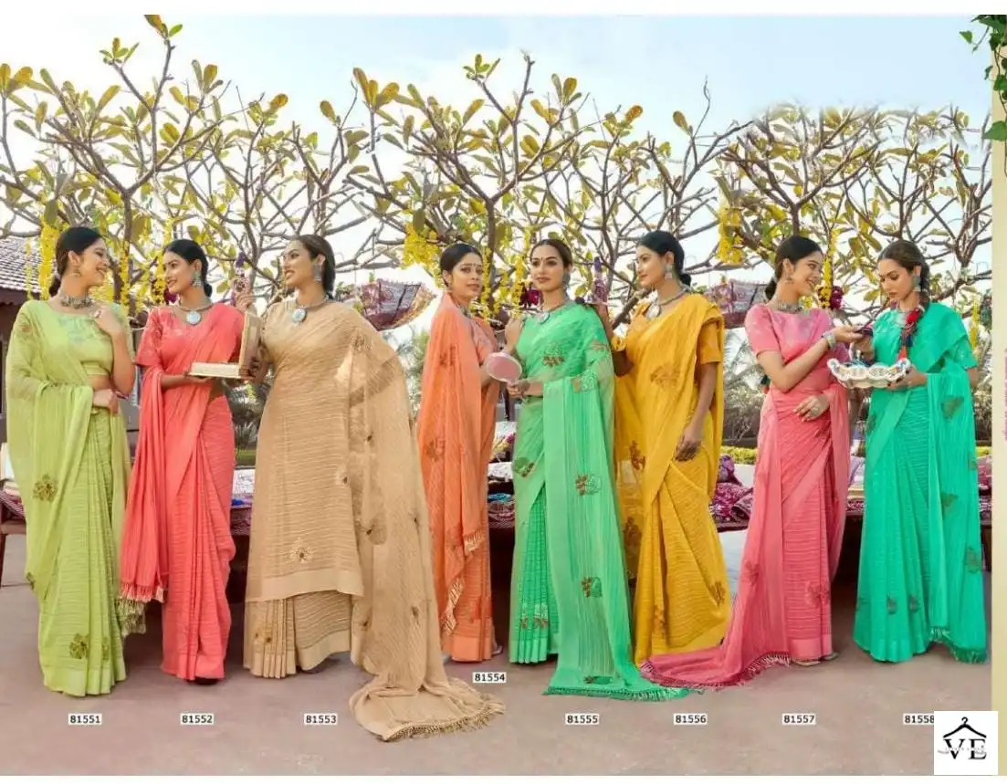 Malishka Katha Simar Self Bright Pattern Dyed Wholesale Saree Catalog — Wholesale Sarees, MPA wholesale from Surat — view 10