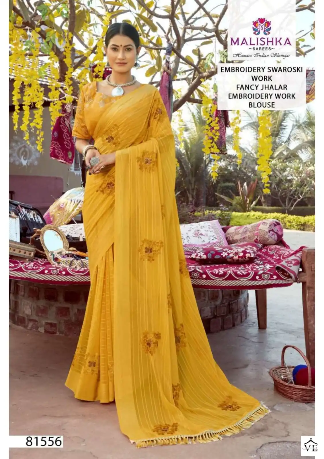 Malishka Katha Simar Self Bright Pattern Dyed Wholesale Saree Catalog — Wholesale Sarees, MPA wholesale from Surat - Gallery Image 3