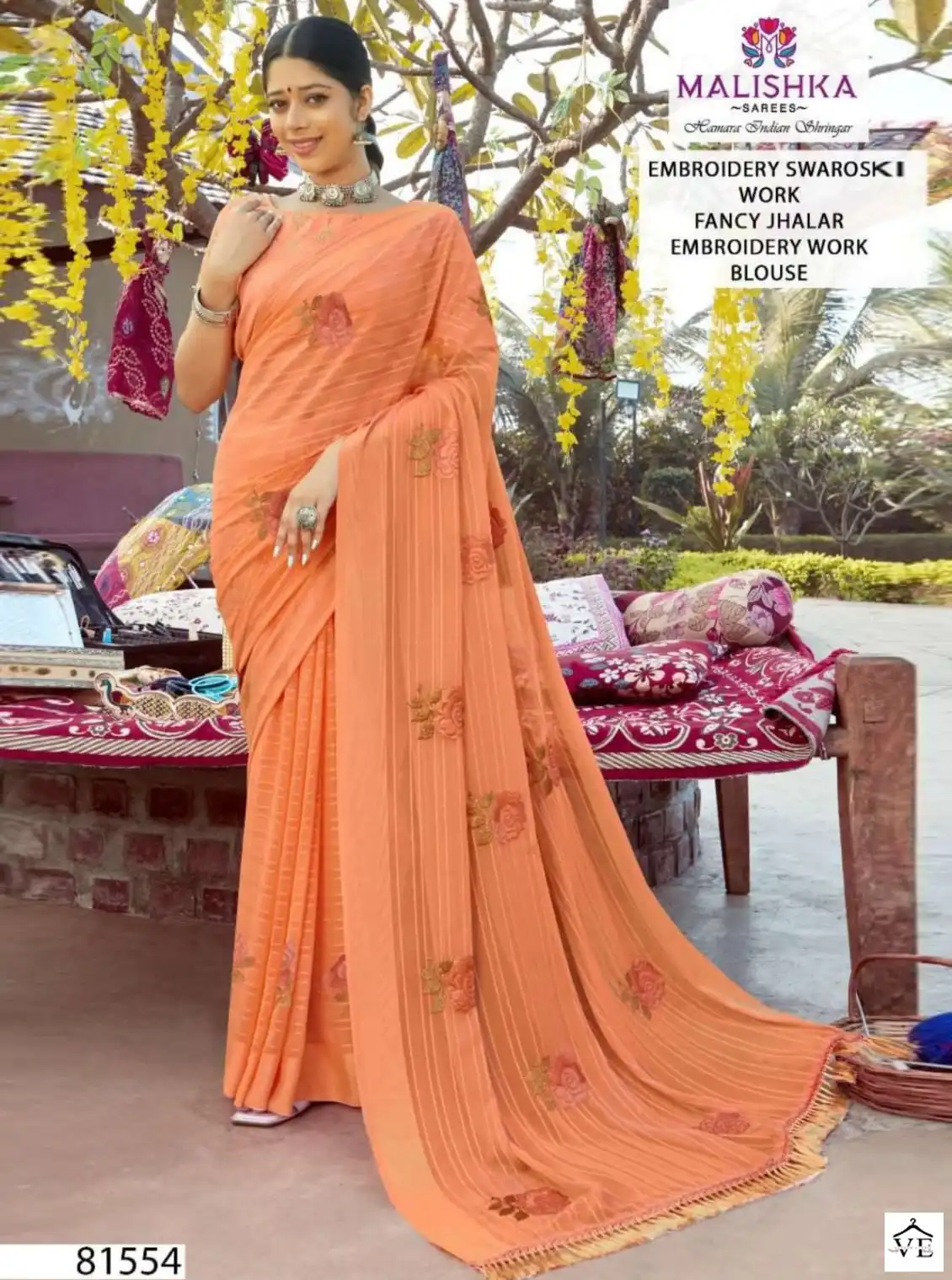 Malishka Katha Simar Self Bright Pattern Dyed Wholesale Saree Catalog — Wholesale Sarees, MPA wholesale from Surat — view 1