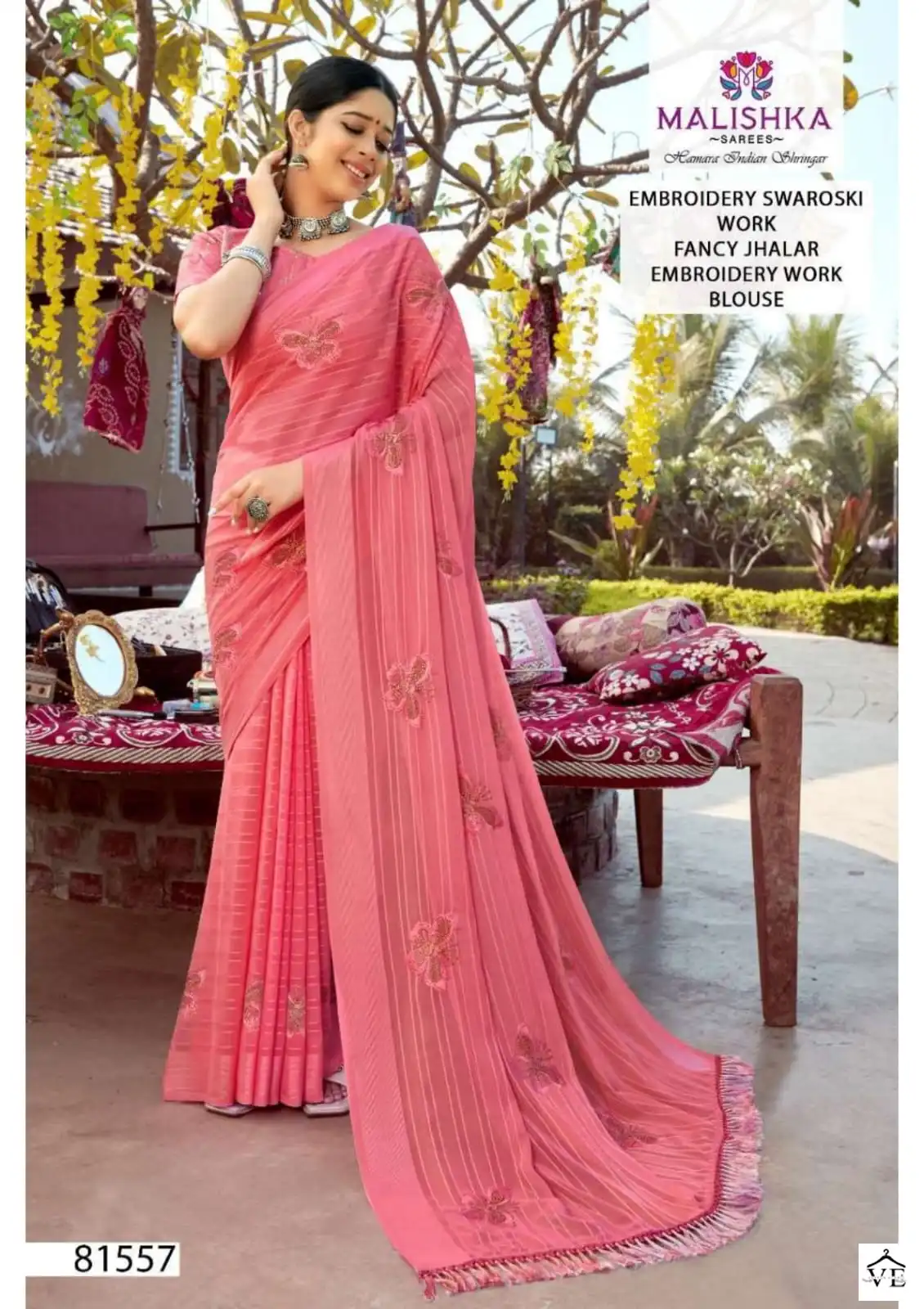 Malishka Katha Simar Self Bright Pattern Dyed Wholesale Saree Catalog — Wholesale Sarees, MPA wholesale from Surat - Gallery Image 7