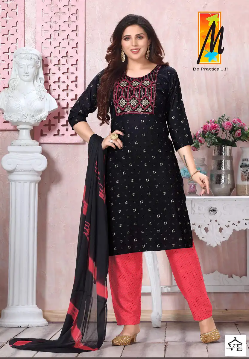 Vardan Ethnic Katha Rayon Wholesale Readymade Salwar Suit Catalog — Wholesale Salwar Suits, MPA wholesale from Surat - Gallery Image 3