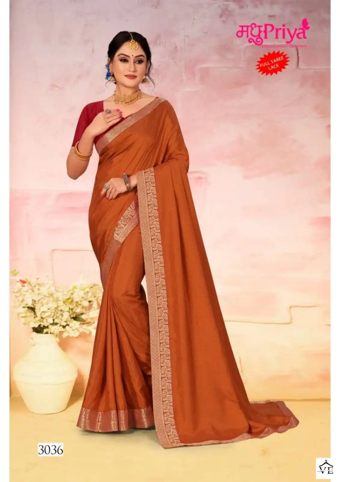 Madhupriya Kesar Kali P-P Vichitra Dyed Wholesale Saree Catalog — Wholesale Sarees, MPA wholesale from Surat - Gallery Image 5