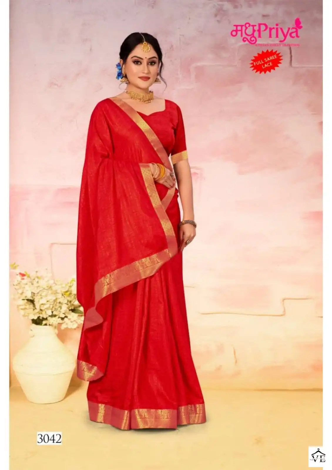 Madhupriya Kesar Kali P-P Vichitra Dyed Wholesale Saree Catalog — Wholesale Sarees, MPA wholesale from Surat - Gallery Image 6