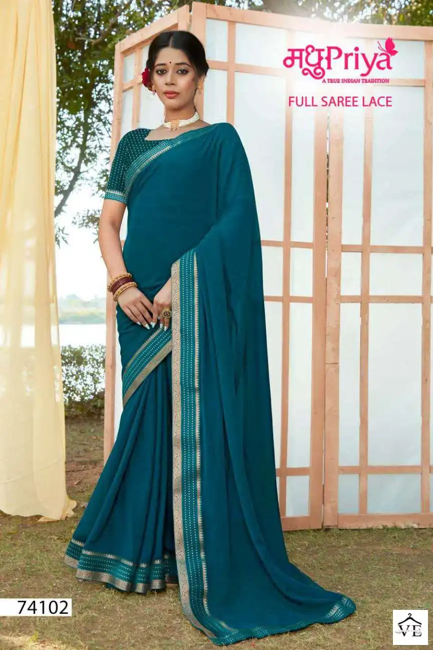 Madhupriya Kesar Katli White Cat Zometto Wholesale Saree Catalog — Wholesale Sarees, MPA wholesale from Surat - Gallery Image 8