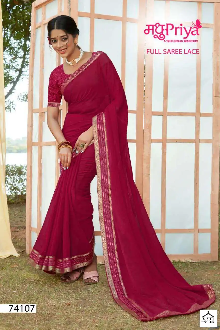 Madhupriya Kesar Katli White Cat Zometto Wholesale Saree Catalog — Wholesale Sarees, MPA wholesale from Surat - Gallery Image 2