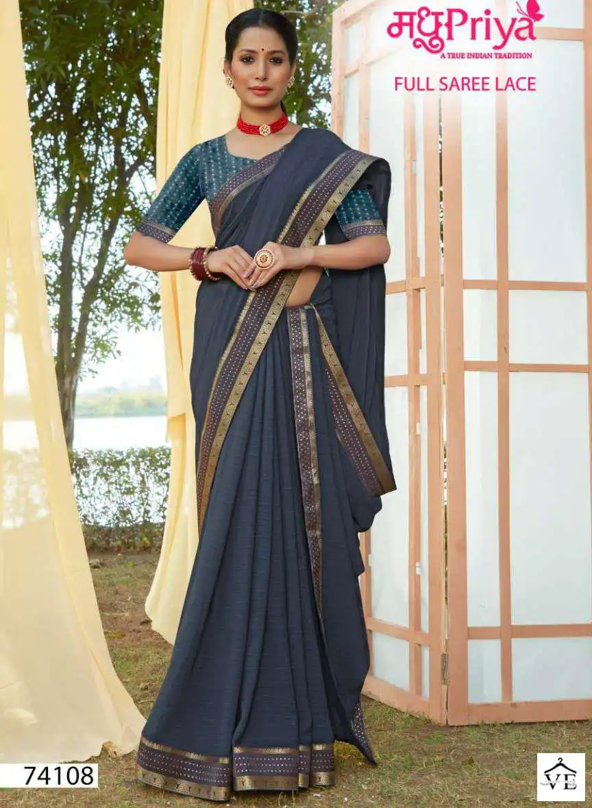 Madhupriya Kesar Katli White Cat Zometto Wholesale Saree Catalog — Wholesale Sarees, MPA wholesale from Surat — view 1