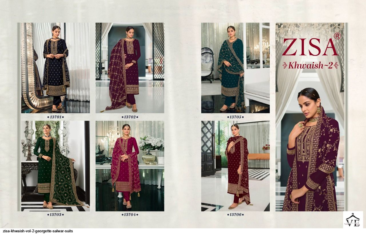Zisa Khwaish Vol 2 Georgette Wholesale Designer Salwar Suit Catalog — Wholesale Salwar Suits, MPA wholesale from Surat — view 7