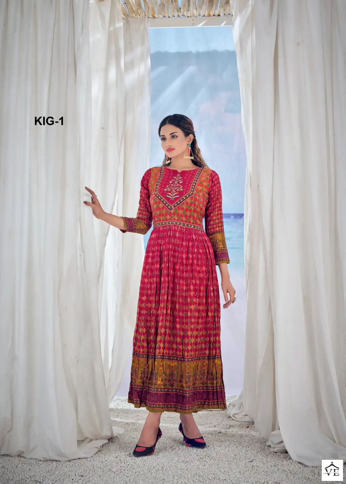 Amoha Kig Pure Viscose Muslin Wholesale Long Gowns Catalog — Wholesale Kurtis, MPA wholesale from Surat - Gallery Image 2
