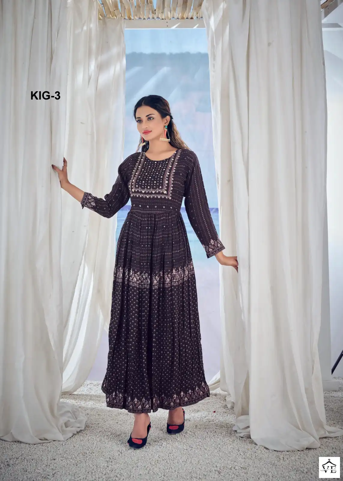Amoha Kig Pure Viscose Muslin Wholesale Long Gowns Catalog — Wholesale Kurtis, MPA wholesale from Surat - Gallery Image 3