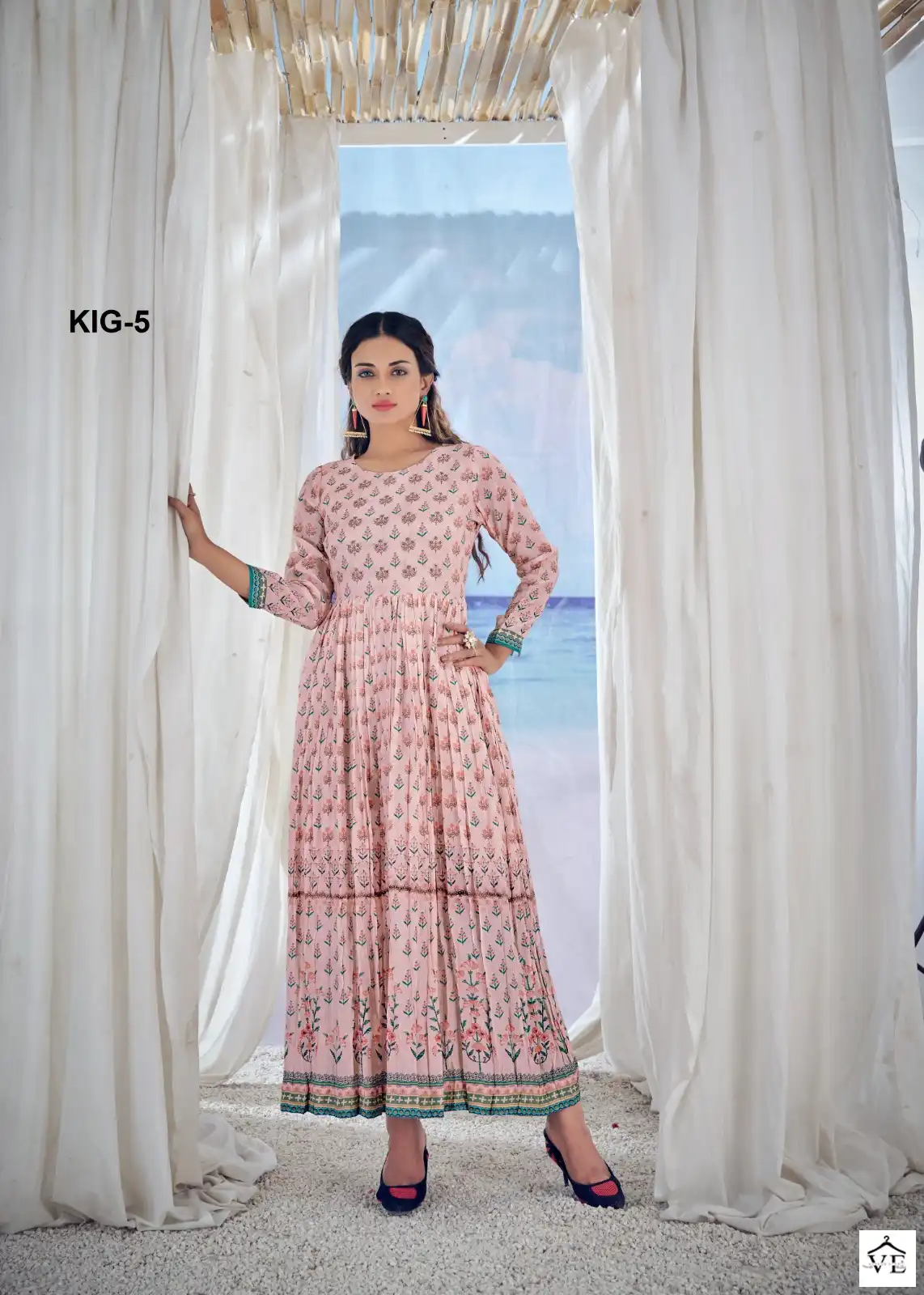 Amoha Kig Pure Viscose Muslin Wholesale Long Gowns Catalog — Wholesale Kurtis, MPA wholesale from Surat - Gallery Image 4