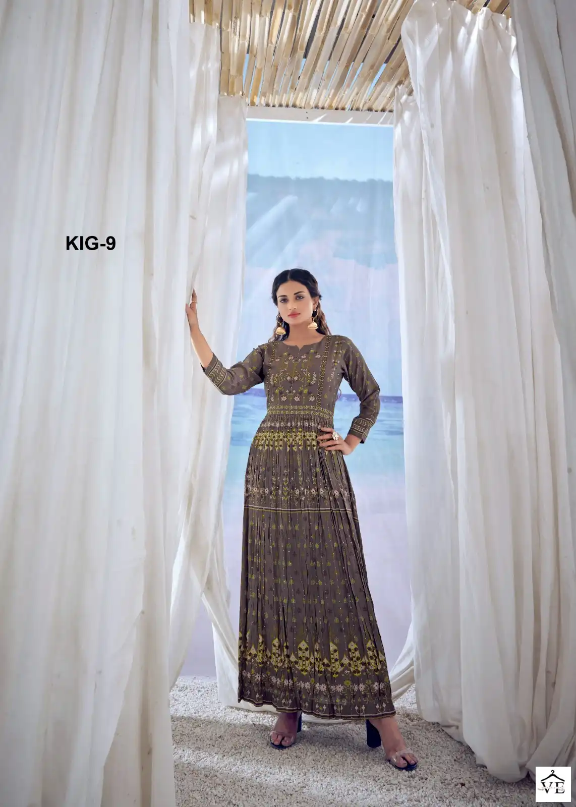 Amoha Kig Pure Viscose Muslin Wholesale Long Gowns Catalog — Wholesale Kurtis, MPA wholesale from Surat - Gallery Image 5